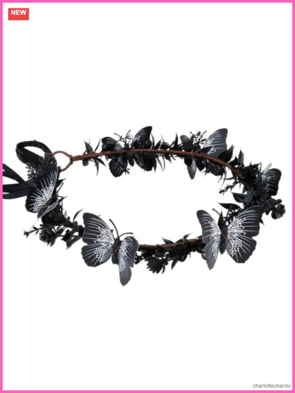Gothic Butterfly Floral Headband Crown Fairy Hair Accessory